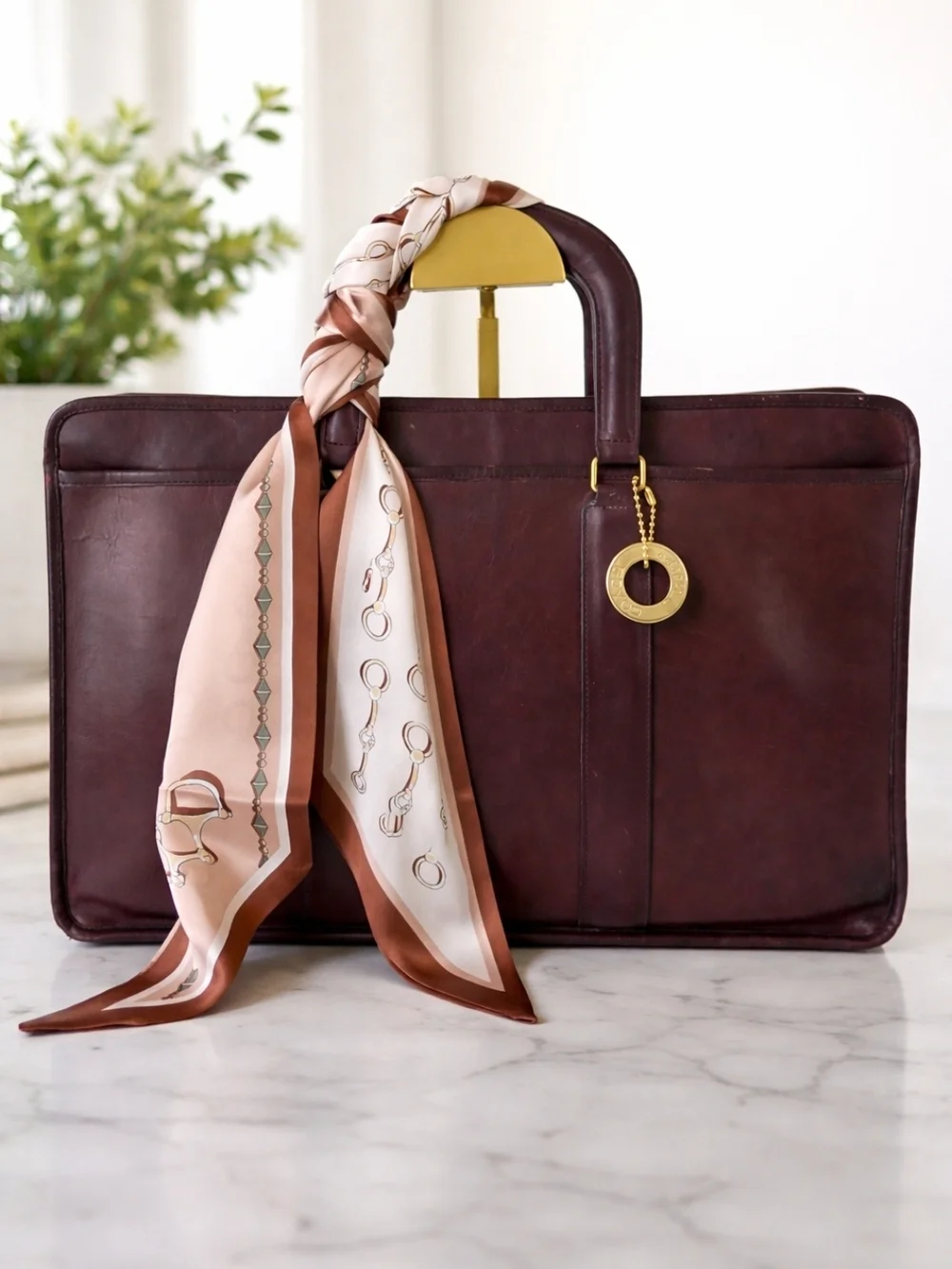 Vintage Coach Embassy Briefcase NYC Burgandy Glove Tanned Leather